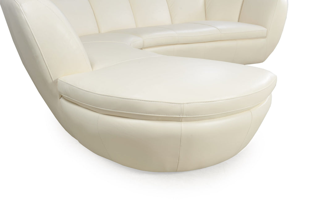 Moroni - Crescenta Contemporary Full Leather Sectional  2pcs in Cream - 546SCB1181 - GreatFurnitureDeal