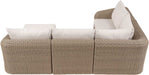 Meridian Furniture - Seacrest 123.25" Beige Olefin Water Resistant Fabric And Wicker 5pc. Outdoor Patio Sectional - 55001Beige-Sec5B - GreatFurnitureDeal