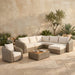 Meridian Furniture - Seacrest 123.25" Cream Olefin Water Resistant Fabric And Wicker 6pc. Outdoor Patio Sectional - 55002Cream-Sec6A - GreatFurnitureDeal