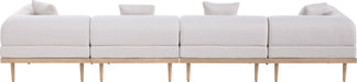 Meridian Furniture - Laguna 142" Beige Resilient Water Resistant Fabric Upholstered 4pc. Outdoor Patio Sofa - 55036Beige-S4B - GreatFurnitureDeal