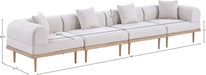 Meridian Furniture - Laguna 142" Beige Resilient Water Resistant Fabric Upholstered 4pc. Outdoor Patio Sofa - 55036Beige-S4B - GreatFurnitureDeal