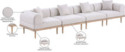 Meridian Furniture - Laguna 142" Beige Resilient Water Resistant Fabric Upholstered 4pc. Outdoor Patio Sofa - 55036Beige-S4B - GreatFurnitureDeal