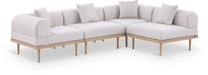 Meridian Furniture - Laguna 106.5" Beige Resilient Water Resistant Fabric Upholstered 4pc. Outdoor Patio Sectional - 55036Beige-Sec4B - GreatFurnitureDeal