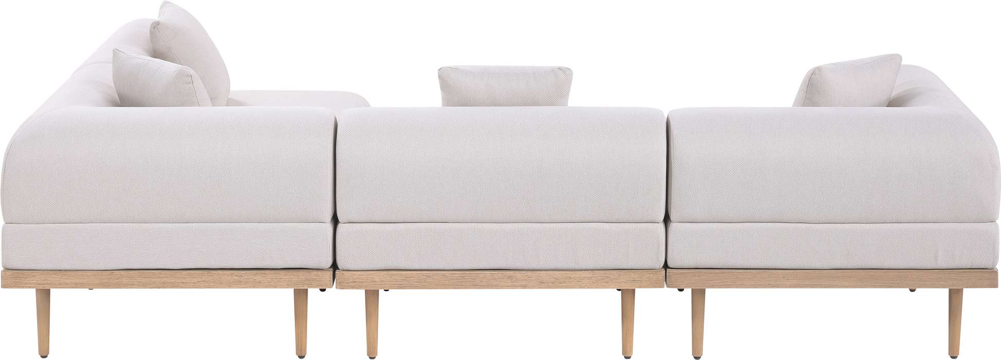 Meridian Furniture - Laguna 106.5" Beige Resilient Water Resistant Fabric Upholstered 4pc. Outdoor Patio Sectional - 55036Beige-Sec4B - GreatFurnitureDeal