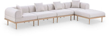 Meridian Furniture - Laguna 142" Beige Resilient Water Resistant Fabric Upholstered 5pc. Outdoor Patio Sectional - 55036Beige-Sec5A - GreatFurnitureDeal