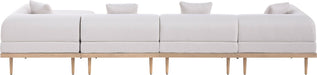 Meridian Furniture - Laguna 142" Beige Resilient Water Resistant Fabric Upholstered 5pc. Outdoor Patio Sectional - 55036Beige-Sec5A - GreatFurnitureDeal