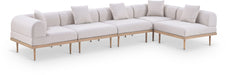 Meridian Furniture - Laguna 142" Beige Resilient Water Resistant Fabric Upholstered 5pc. Outdoor Patio Sectional - 55036Beige-Sec5D - GreatFurnitureDeal