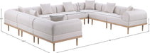 Meridian Furniture - Laguna 142" Beige Resilient Water Resistant Fabric Upholstered 8pc. Outdoor Patio Sectional - 55036Beige-Sec8A - GreatFurnitureDeal