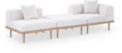 Meridian Furniture - Laguna 106.5" Cream Resilient Water Resistant Fabric Upholstered 3pc. Outdoor Patio Sofa - 55036Cream-S3D - GreatFurnitureDeal