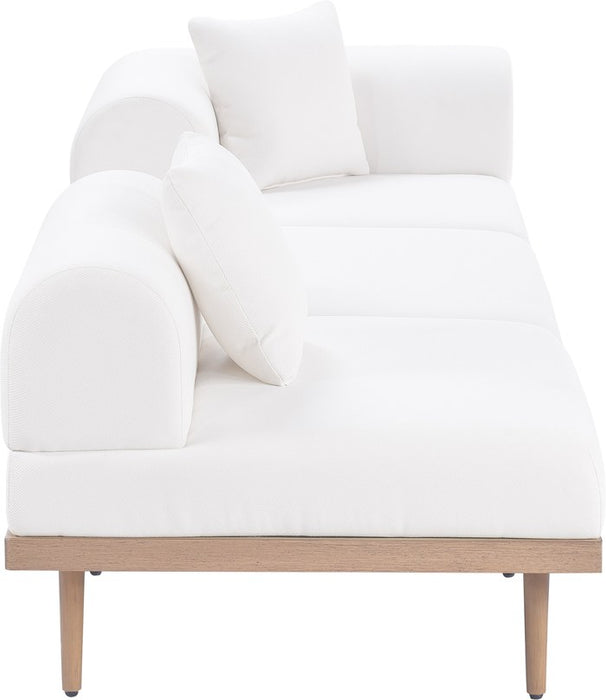 Meridian Furniture - Laguna 106.5" Cream Resilient Water Resistant Fabric Upholstered 3pc. Outdoor Patio Sofa - 55036Cream-S3D - GreatFurnitureDeal