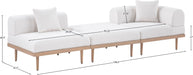 Meridian Furniture - Laguna 106.5" Cream Resilient Water Resistant Fabric Upholstered 3pc. Outdoor Patio Sofa - 55036Cream-S3D - GreatFurnitureDeal
