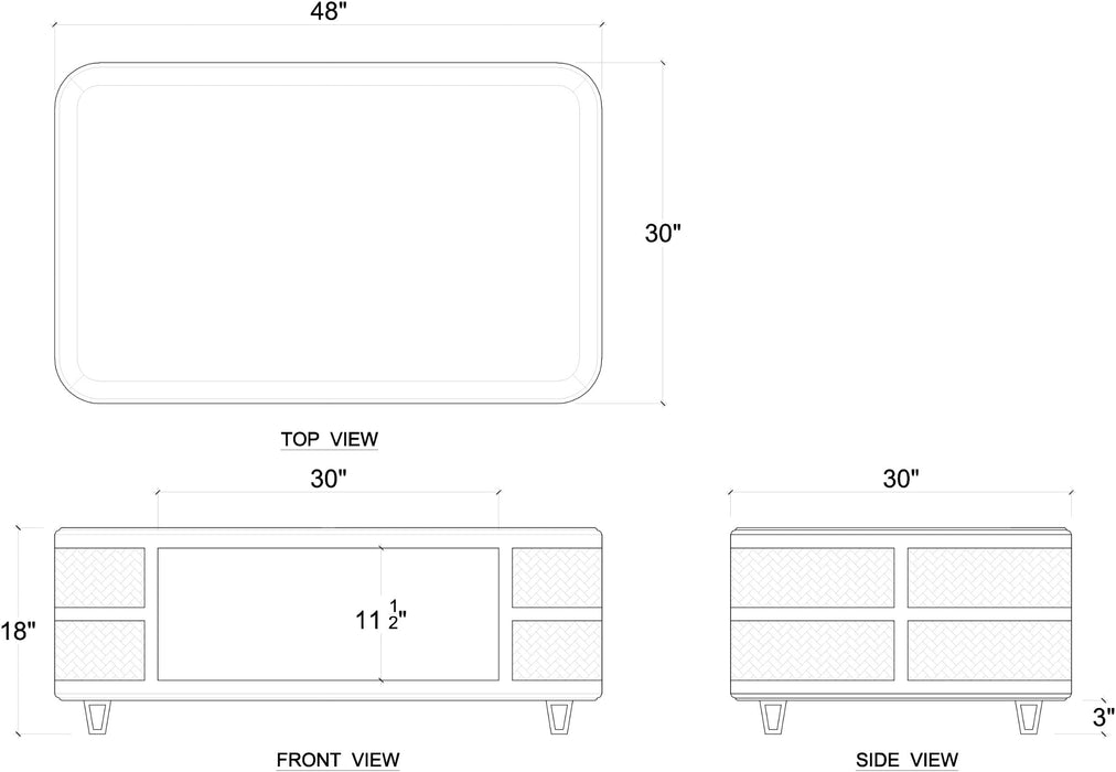 Bramble - Lexington Coffee Table w/ Bamboo - Mindi - US-WS-55093MFR-BWW--- - GreatFurnitureDeal