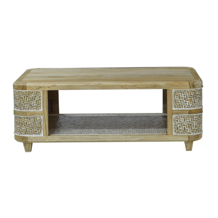 Bramble - Lexington Coffee Table w/ Bamboo - Mindi - US-WS-55093MFR-BWW--- - GreatFurnitureDeal