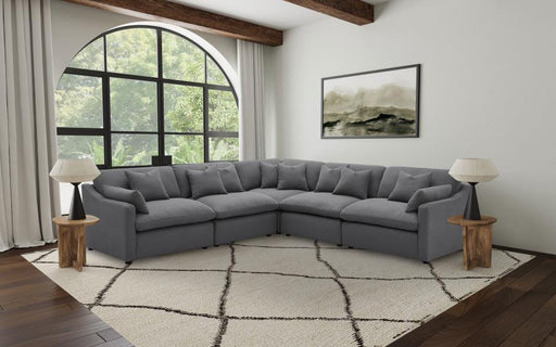 Coaster Furniture - Hobson 5-Piece Upholstered Modular Sectional Sofa Charcoal - 551455-SETA - GreatFurnitureDeal
