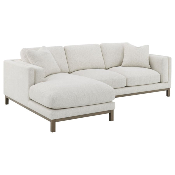 Coaster Furniture - Geneva Boucle Upholstered Sectional Chaise Sofa Sand - 551777 - GreatFurnitureDeal