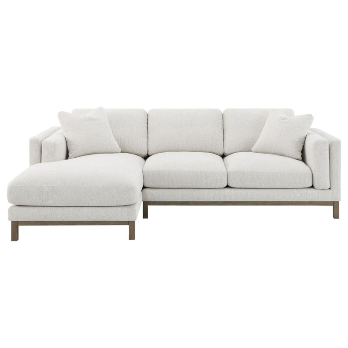 Coaster Furniture - Geneva Boucle Upholstered Sectional Chaise Sofa Sand - 551777 - GreatFurnitureDeal