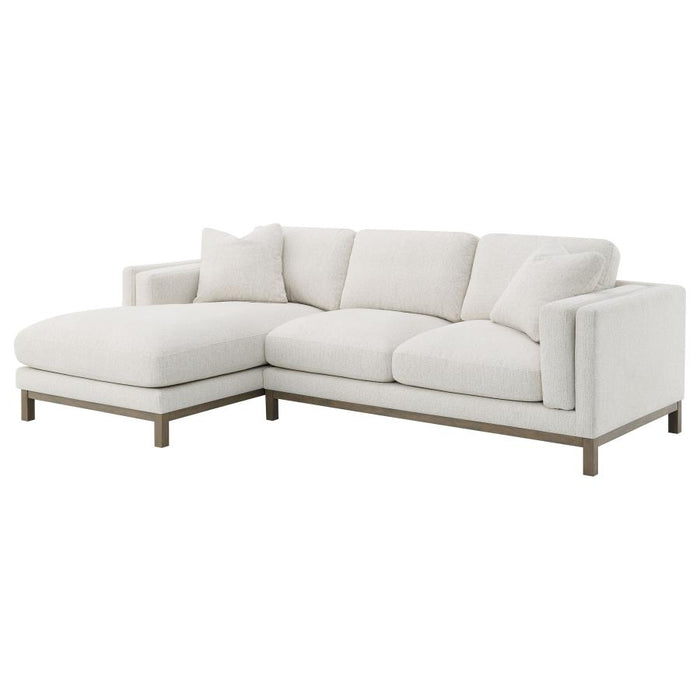 Coaster Furniture - Geneva Boucle Upholstered Sectional Chaise Sofa Sand - 551777 - GreatFurnitureDeal