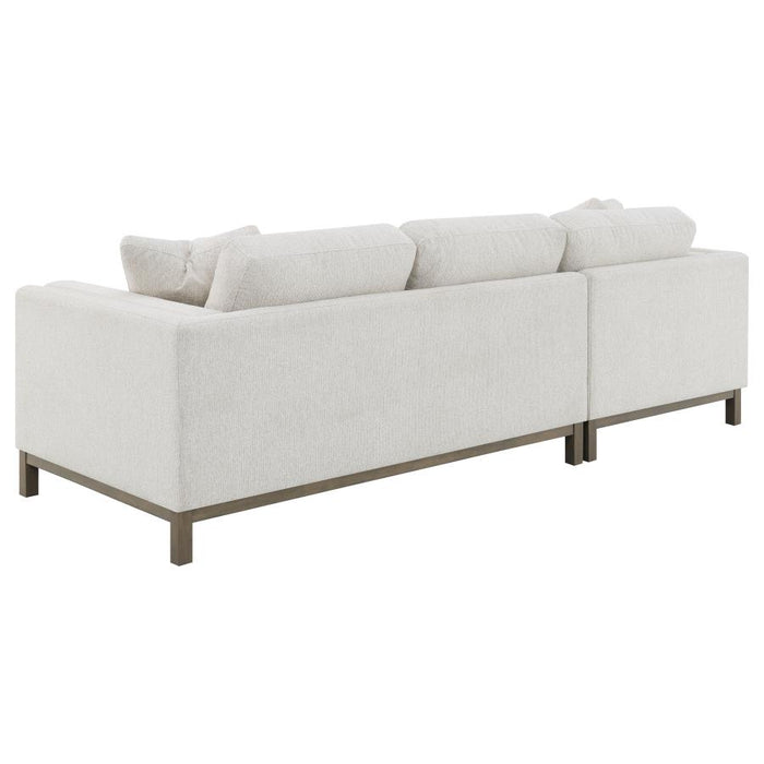 Coaster Furniture - Geneva Boucle Upholstered Sectional Chaise Sofa Sand - 551777 - GreatFurnitureDeal