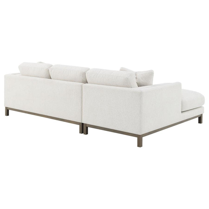 Coaster Furniture - Geneva Boucle Upholstered Sectional Chaise Sofa Sand - 551777 - GreatFurnitureDeal