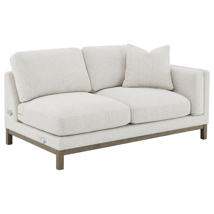 Coaster Furniture - Geneva Boucle Upholstered Sectional Chaise Sofa Sand - 551777 - GreatFurnitureDeal