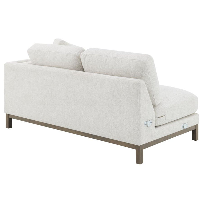 Coaster Furniture - Geneva Boucle Upholstered Sectional Chaise Sofa Sand - 551777 - GreatFurnitureDeal