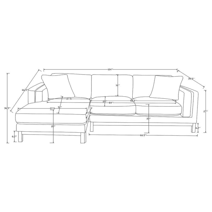 Coaster Furniture - Geneva Boucle Upholstered Sectional Chaise Sofa Sand - 551777 - GreatFurnitureDeal