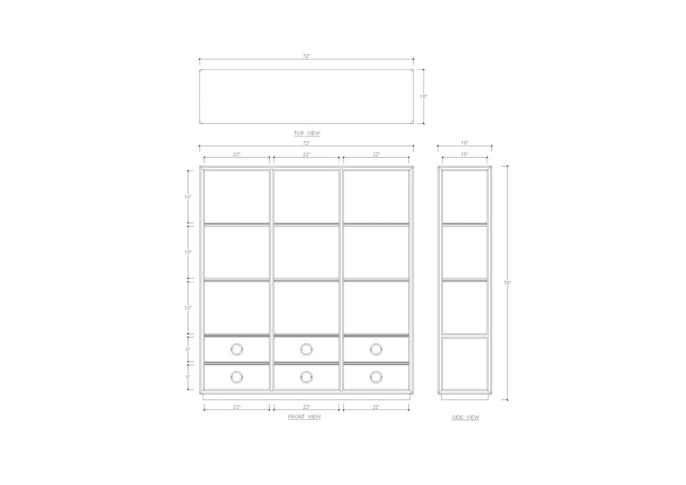 Bramble - Cohan Open Cabinet w/ 6 Drawers in Mindi Gray - US-WS-55177MDG----- - GreatFurnitureDeal