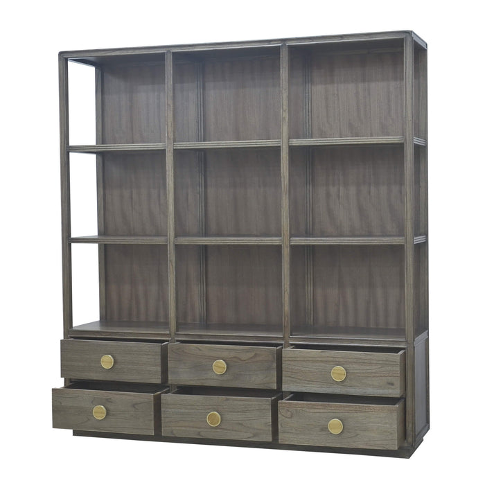 Bramble - Cohan Open Cabinet w/ 6 Drawers in Mindi Gray - US-WS-55177MDG----- - GreatFurnitureDeal