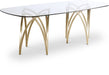 Meridian Furniture - Madelyn 90.5" Gold Glass Top And Metal Base Dining Table - 553-T - GreatFurnitureDeal