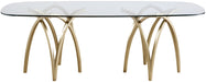 Meridian Furniture - Madelyn 90.5" Gold Glass Top And Metal Base Dining Table - 553-T - GreatFurnitureDeal