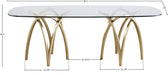 Meridian Furniture - Madelyn 90.5" Gold Glass Top And Metal Base Dining Table - 553-T - GreatFurnitureDeal