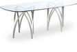 Meridian Furniture - Madelyn 90.5" Silver Glass Top And Metal Base Dining Table - 554-T - GreatFurnitureDeal