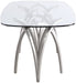 Meridian Furniture - Madelyn 90.5" Silver Glass Top And Metal Base Dining Table - 554-T - GreatFurnitureDeal