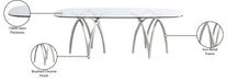 Meridian Furniture - Madelyn 90.5" Silver Glass Top And Metal Base Dining Table - 554-T - GreatFurnitureDeal