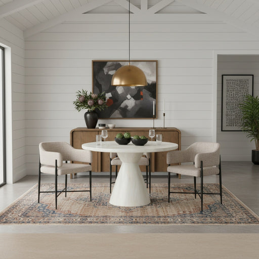 Meridian Furniture - Aquino 43.5" Concrete Indoor/Outdoor Dining Table - 811White-T - GreatFurnitureDeal
