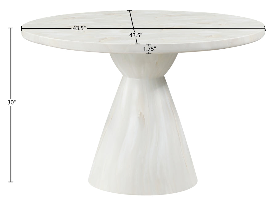 Meridian Furniture - Aquino 43.5" Concrete Indoor/Outdoor Dining Table - 811White-T - GreatFurnitureDeal