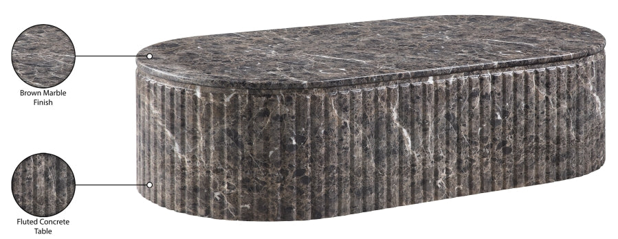 Meridian Furniture - Catania Concrete Indoor/Outdoor Coffee Table - 874Brown-CT - GreatFurnitureDeal