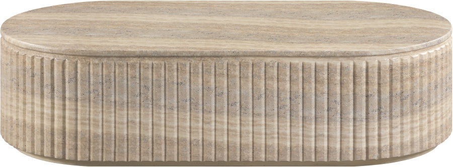 Meridian Furniture - Catania Concrete Indoor/Outdoor Coffee Table - 874Travertine-CT - GreatFurnitureDeal