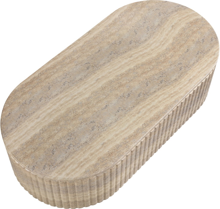 Meridian Furniture - Catania Concrete Indoor/Outdoor Coffee Table - 874Travertine-CT - GreatFurnitureDeal