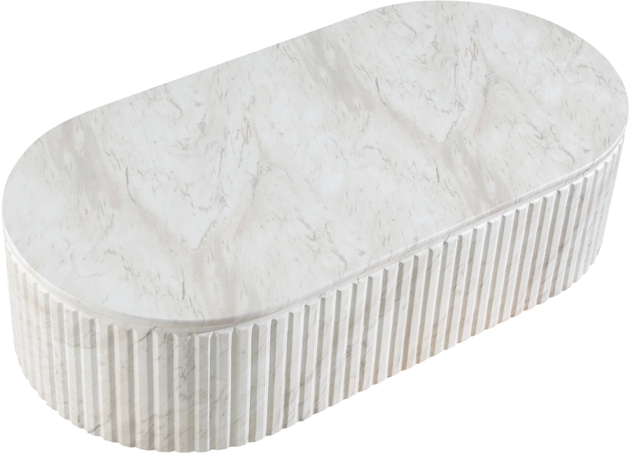 Meridian Furniture - Catania Concrete Indoor/Outdoor Coffee Table - 874White-CT - GreatFurnitureDeal