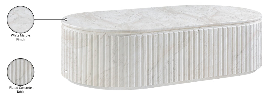Meridian Furniture - Catania Concrete Indoor/Outdoor Coffee Table - 874White-CT - GreatFurnitureDeal
