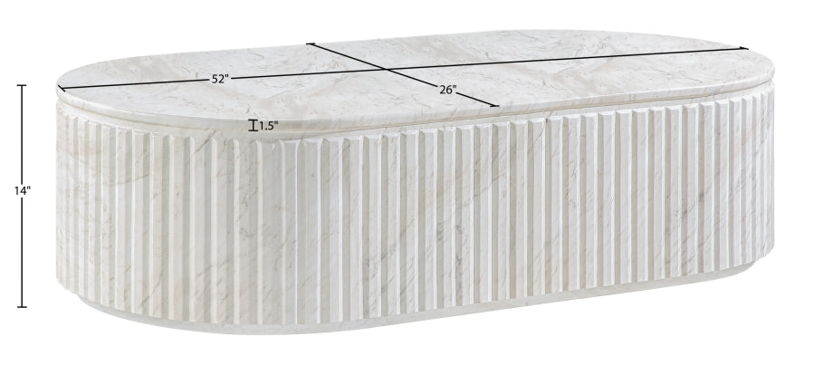 Meridian Furniture - Catania Concrete Indoor/Outdoor Coffee Table - 874White-CT - GreatFurnitureDeal