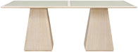 Meridian Furniture - Atrium 78" Glass And Cane Top With Solid Wood Base Dining Table - 88070Natural-DT78 - GreatFurnitureDeal