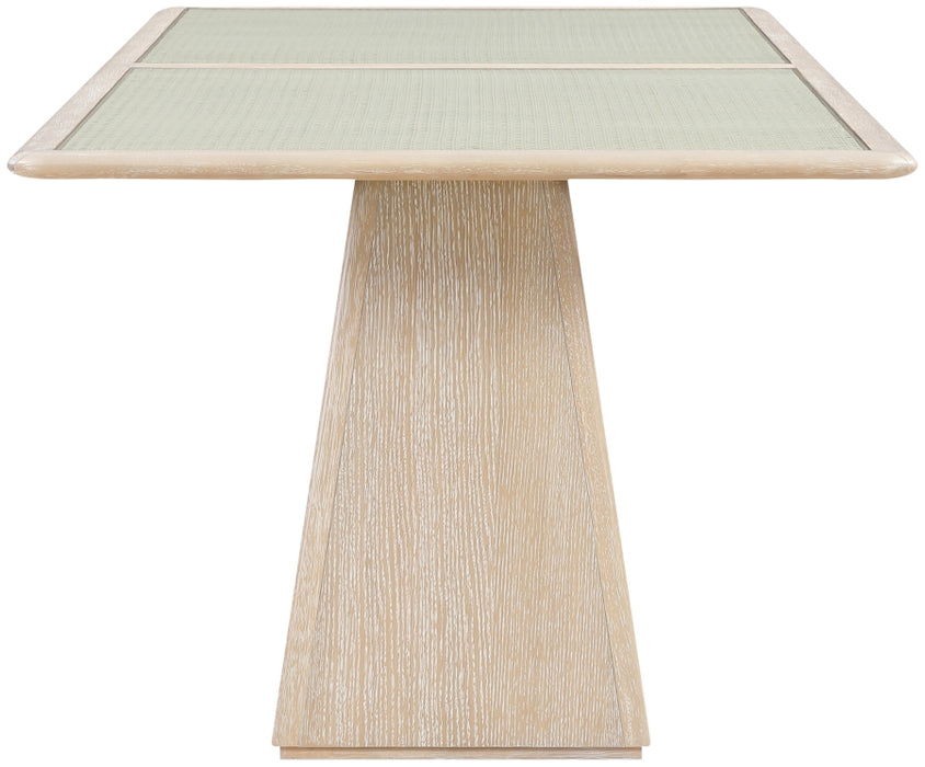 Meridian Furniture - Atrium 78" Glass And Cane Top With Solid Wood Base Dining Table - 88070Natural-DT78 - GreatFurnitureDeal