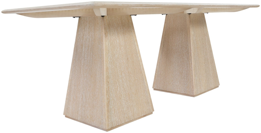 Meridian Furniture - Atrium 78" Glass And Cane Top With Solid Wood Base Dining Table - 88070Natural-DT78 - GreatFurnitureDeal