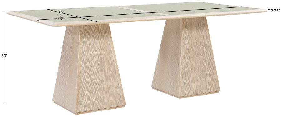 Meridian Furniture - Atrium 78" Glass And Cane Top With Solid Wood Base Dining Table - 88070Natural-DT78 - GreatFurnitureDeal