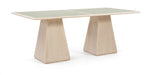 Meridian Furniture - Atrium 78" Glass And Cane Top With Solid Wood Base Dining Table - 88070Natural-DT78 - GreatFurnitureDeal
