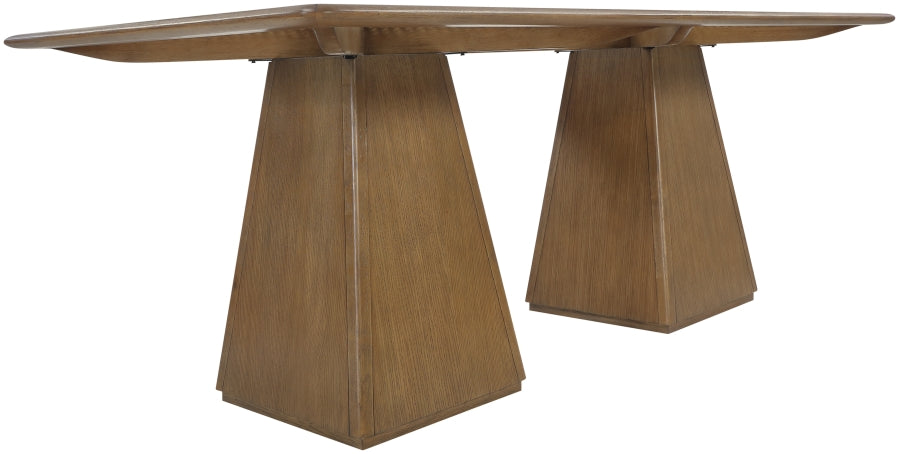 Meridian Furniture - Atrium 78" Glass And Cane Top With Solid Wood Base Dining Table - 88071Brown-DT78 - GreatFurnitureDeal