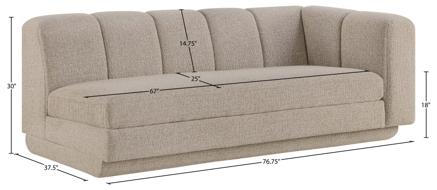 Meridian Furniture - Modari 76.75" Fabric Upholstered Sofa - 143Beige-RAS - GreatFurnitureDeal