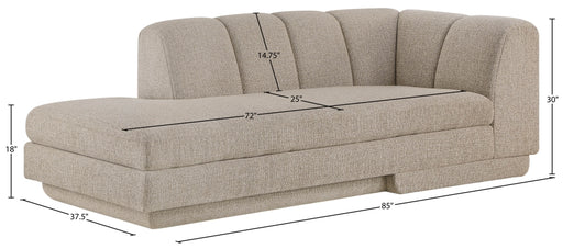 Meridian Furniture - Modari Fabric Upholstered Chaise Lounge - 143Beige-RC - GreatFurnitureDeal